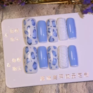 white and light blue nails - Dreamall