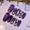 purple french tip nails - Dreamall