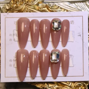 nude nails with rhinestones - Dreamall