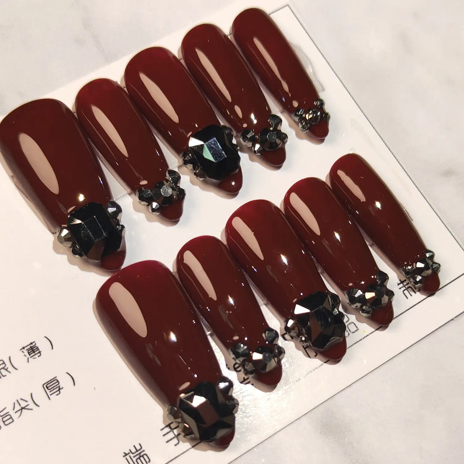 Nail Design | Burgundy acrylic nails, Gel nails, Stylish nails